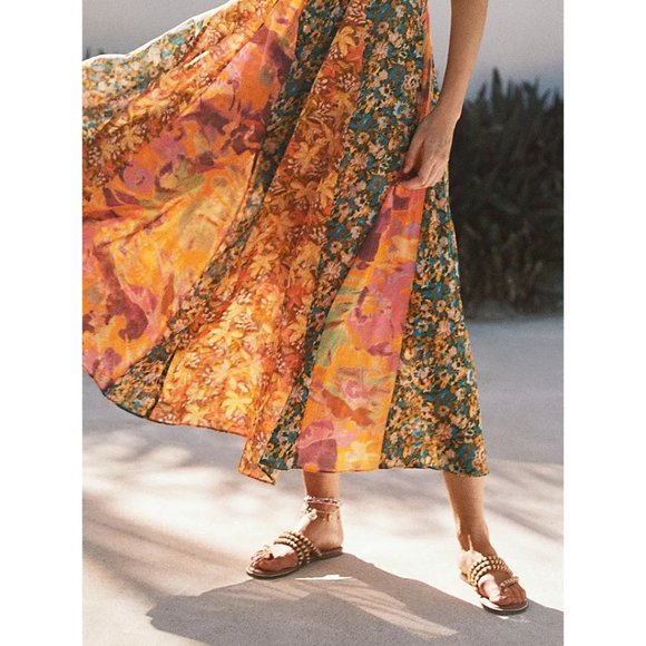 🎉LAST CHANCE🎉 FREE PEOPLE Beatrice Beaded Flat Sandals / Bronzer/Natural Combo - Picture 6 of 14